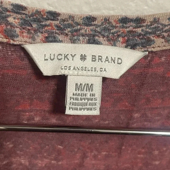 Lucky Brand women’s red and blue linen blouse size Medium - Picture 4 of 5